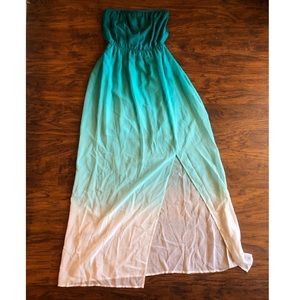Strapless Ombre Maxi Dress